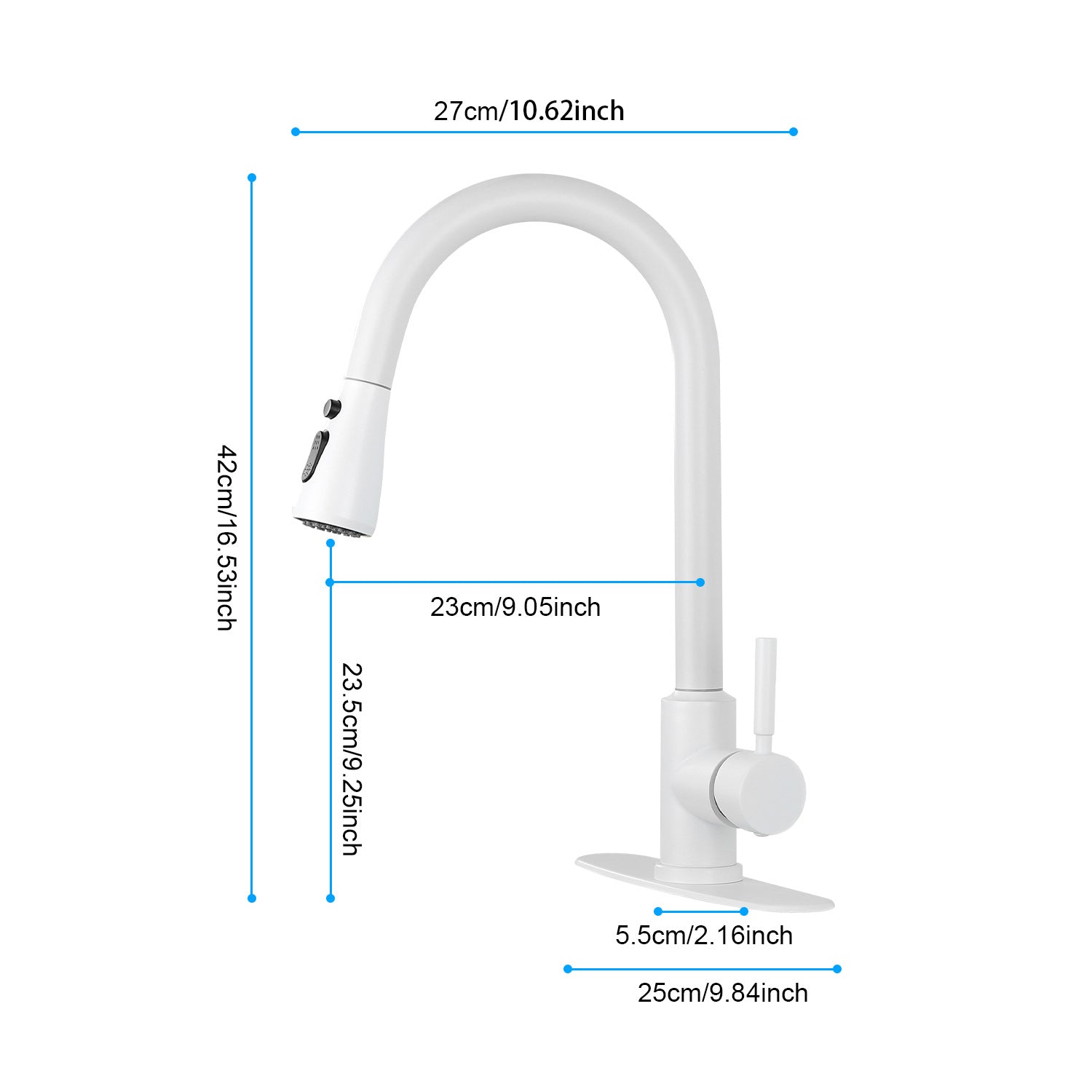 HAOYYE Kitchen Faucet with Pull Out Spraye Sturdy Space-Saving Heavy Duty Modern Design Adults Dorm Room Easy Assembly Bedroom Furniture