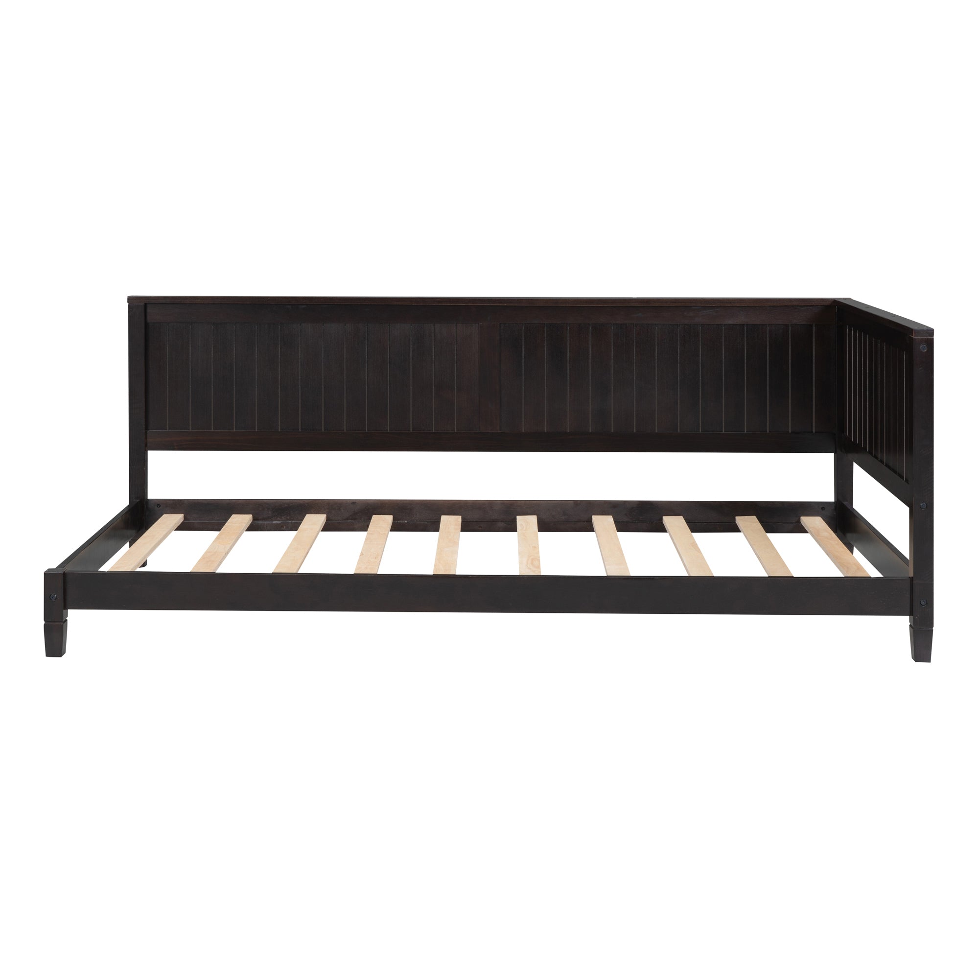 HAOYYE Twin Size Wood Daybed/Sofa Bed, Espresso Sturdy Space-Saving Heavy Duty Modern Design Adults Dorm Room Easy Assembly Bedroom Furniture