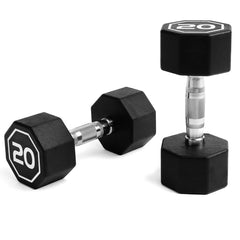 HAOYYE Premium Set of 2 20 lbs Octagonal Dumbbells with Large Number Markings and Hard Chrome Plated Handles Durable Non-Slip Weights for Strength Training Push-Ups Home Gym Workouts and Full Body Fitness