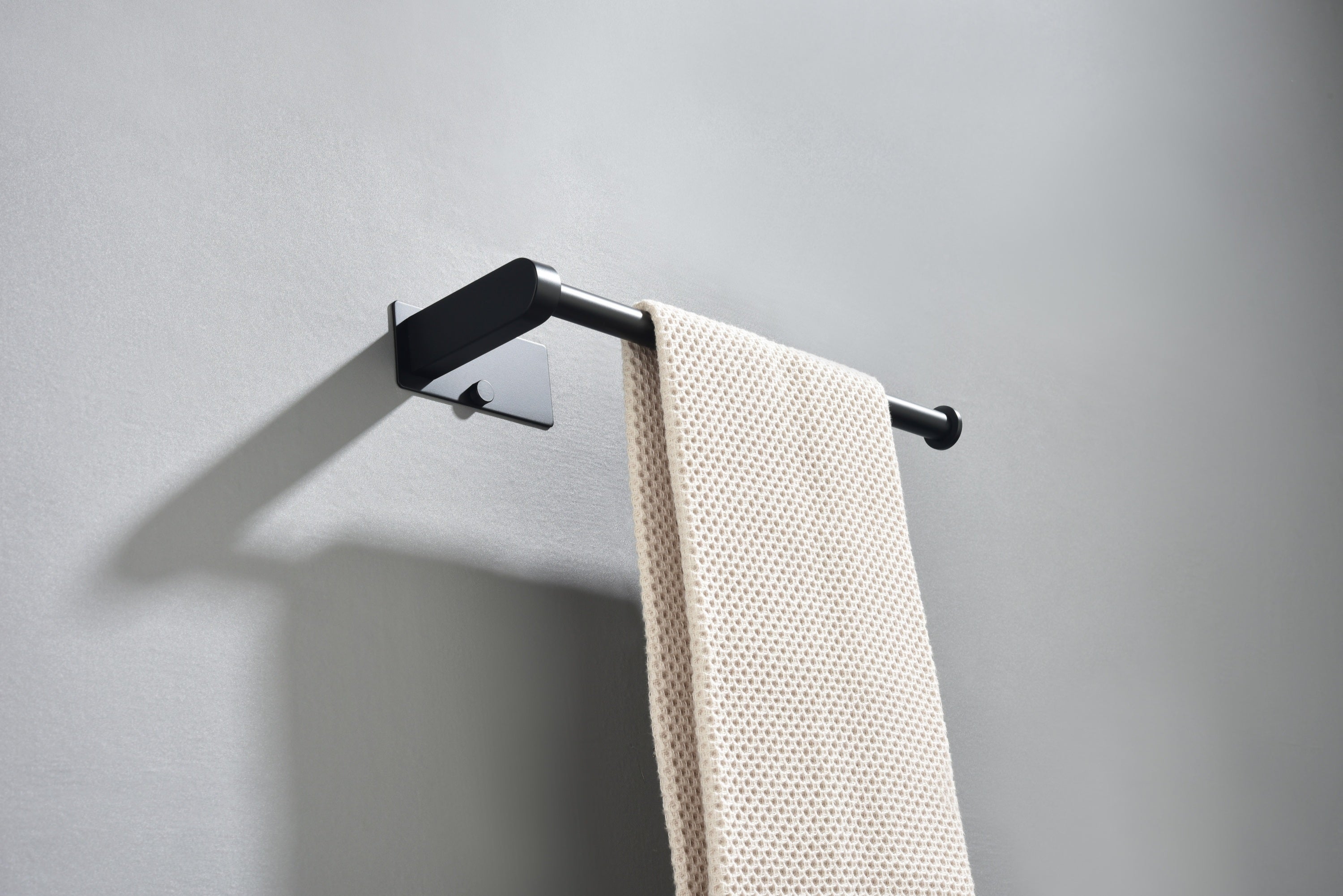 HAOYYE 2 Pack Paper Towel Holder Wall Mount, Black Paper Towel Holder Under Cabinet, Self Adhesive Paper Towel Holders, Kitchen Towel Holder for Kitchen Organization and Storage (12inch, 2 Pack) Sturdy