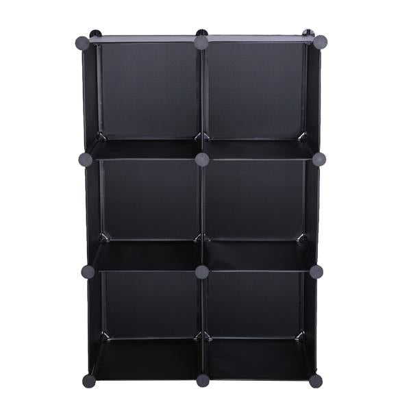 HAOYYE Cube Storage 6-Cube Closet Organizer Shelves for DIY Closet Cabinet, Black Durable Space-Saving Storage Solution, Modern Design, Versatile Use, Premium Quality, Stylish and Functional Organizer for Home or Office