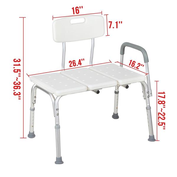 HAOYYE Medical Bathroom Safety Shower Tub Transfer Bench with Wide Comfortable Seat and Padded Handle Durable Lightweight Aluminium Alloy Frame for Senior and Disabled Support Bathing Aid