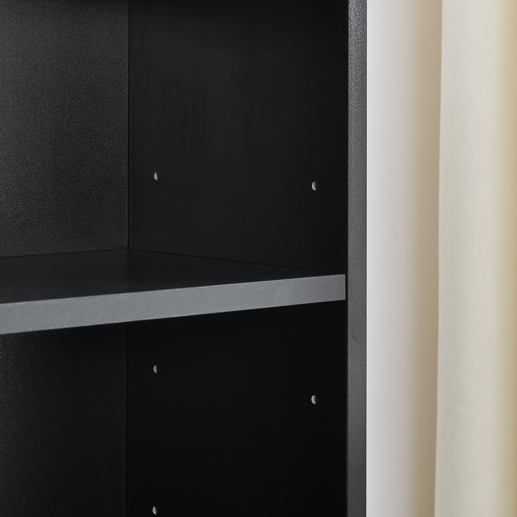 Haoyye 8 Tier Media Tower Rack With Adjustable Shelves For CD DVD Storage, Slim Cabinet Display, Tall Narrow Bookcase Design For Home Office Organizer