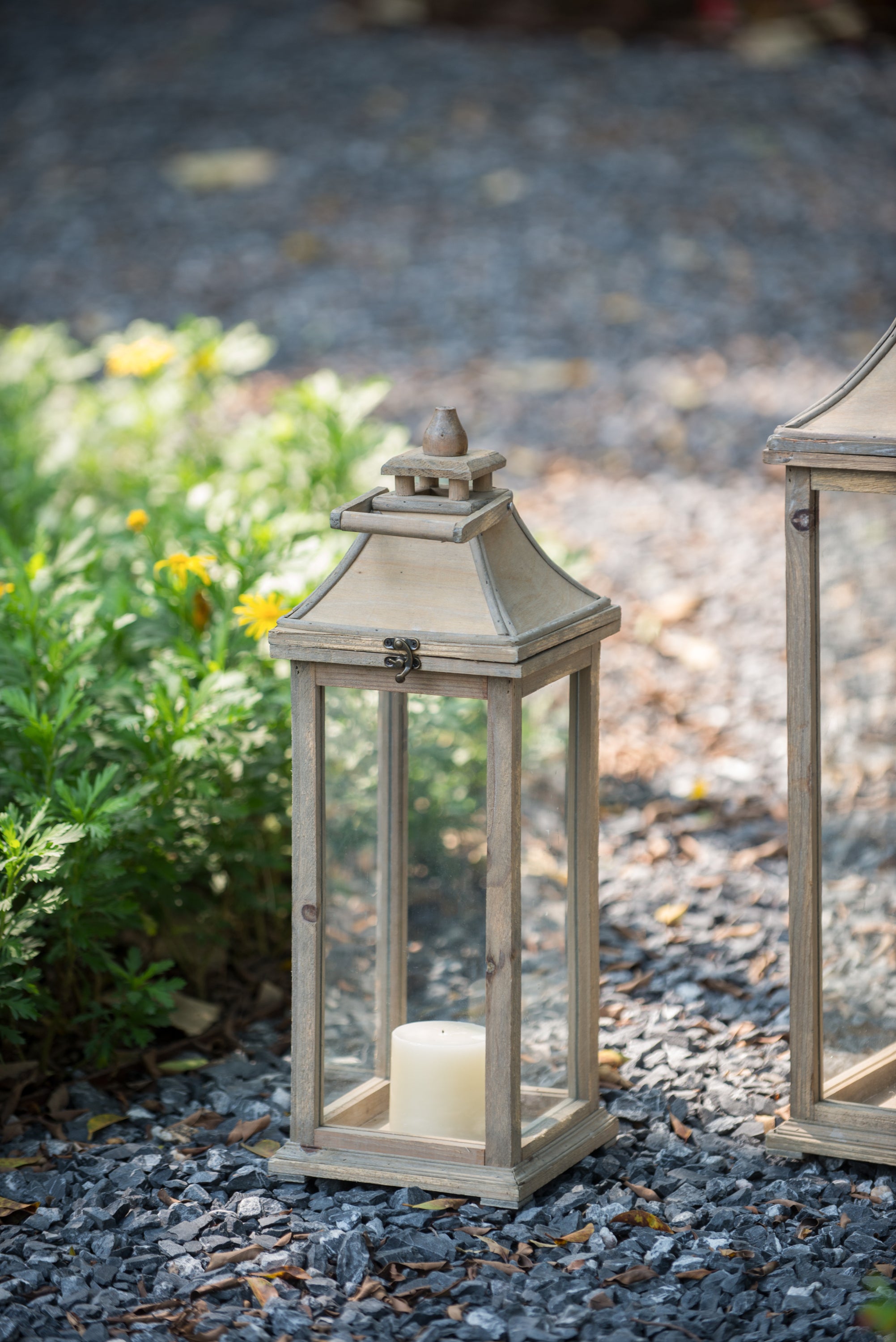 HAOYYE Wooden Candle Lantern Decorative, Hurricane Lantern Holder Decor for Indoor Outdoor, Home Garden Wedding Sturdy Space-Saving Heavy Duty Modern Design Adults Dorm Room Easy Assembly