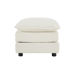 HAOYYE Chenille Fabric Ottoman Footrest to Pair with 2-Seater, 3-Seater, and 4-Seater Sofas, White Chenille Sturdy Space-Saving Heavy Duty Modern Design for Adults Dorm Room Easy Assembly
