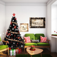 HAOYYE Black PVC Christmas Tree with 1600 Branch Tips, Full Lifelike Artificial Pine Tree for Holiday Home, Office, Party Décor, Sturdy Metal Stand, Easy Setup and Durable Design