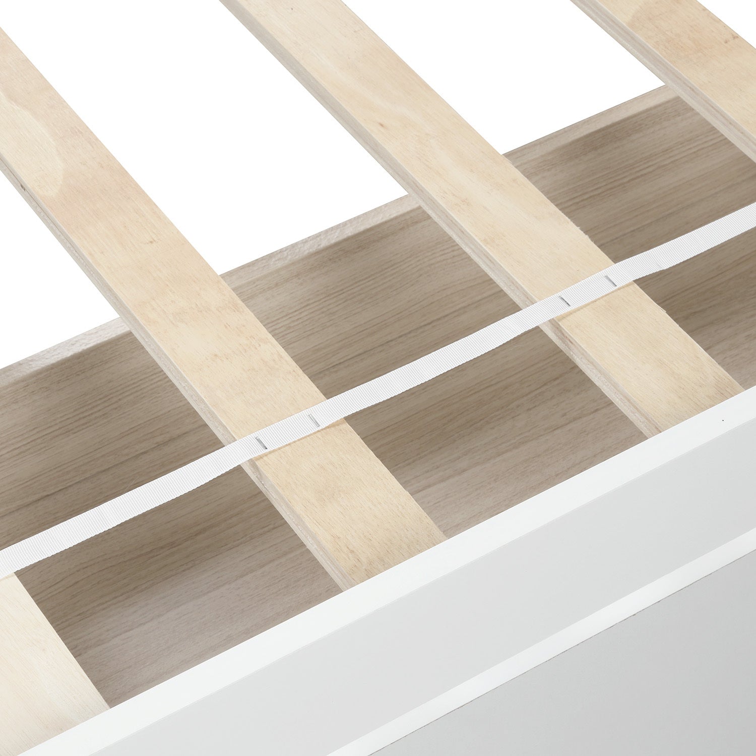 HAOYYE Twin Platform Bed Frame with Two Storage Drawers and Headboard, White, Sturdy Space-Saving Design, Heavy Duty Construction, Easy Assembly, Durable and Stylish Home Furniture