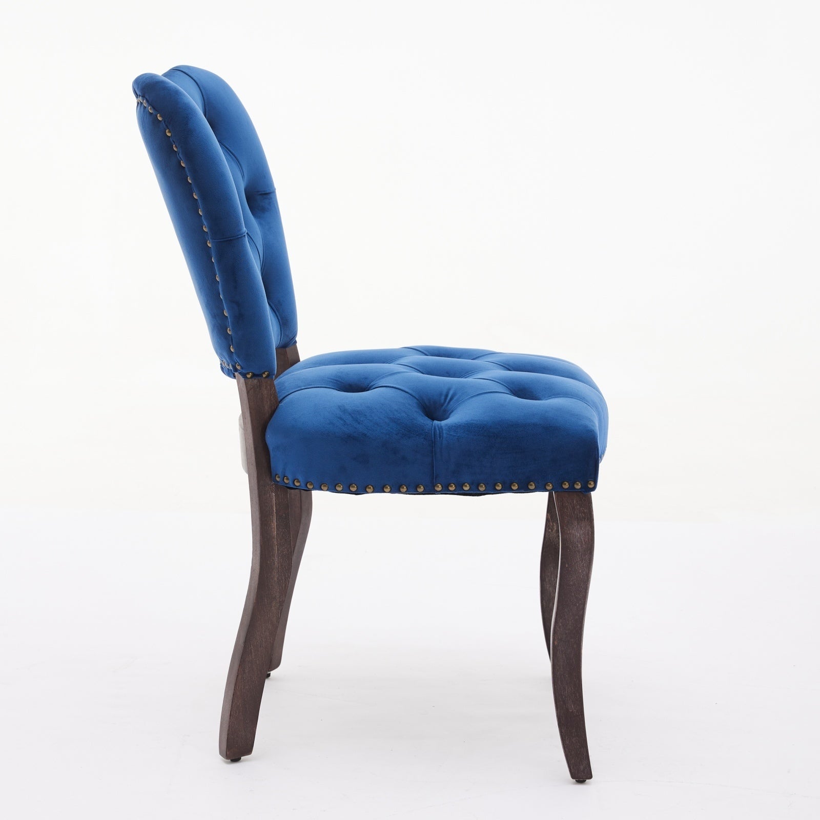 HAOYYE French Vintage Tufted Upholstered Fabric Dining Chair,Set of 2,Blue,SW1869BL Sturdy Space-Saving Heavy Duty Modern Design Easy Assembly Durable Stylish Home Furniture Versatile