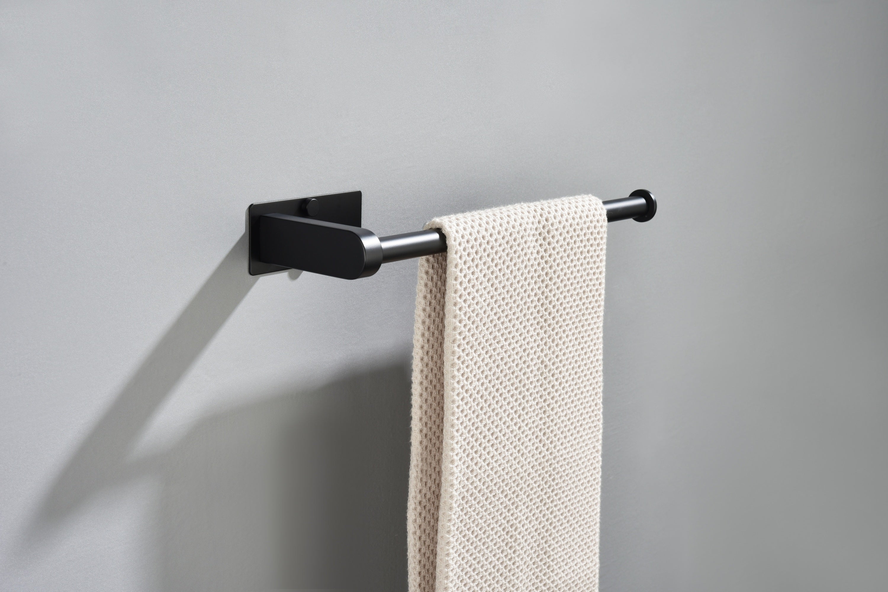 HAOYYE 2 Pack Paper Towel Holder Wall Mount, Black Paper Towel Holder Under Cabinet, Self Adhesive Paper Towel Holders, Kitchen Towel Holder for Kitchen Organization and Storage (12inch, 2 Pack) Sturdy