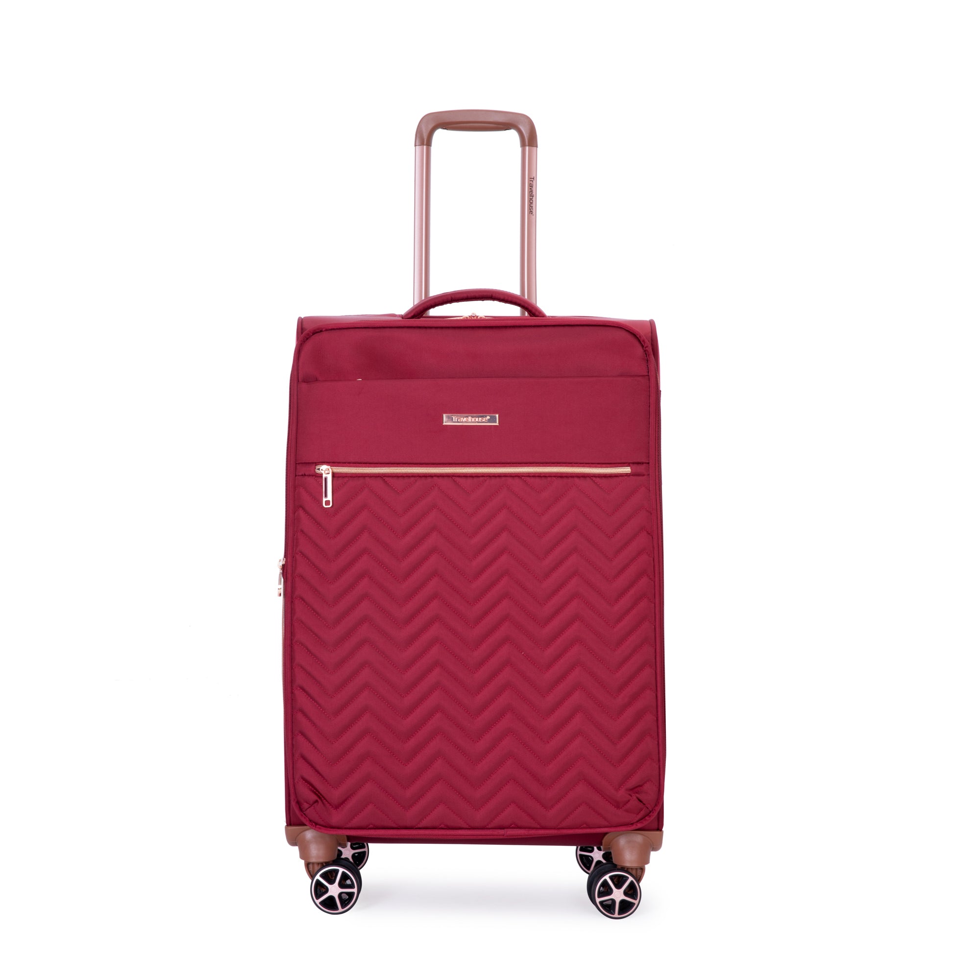 HAOYYE 4-Piece Set (16/20/24/28) ,Softshell Suitcase Spinner Wheels Terylene Luggage Sets Carry On Suitcase Luggage Lightweight Durable Suitcase Wine Red Sturdy Space-Saving Heavy Duty Modern Design