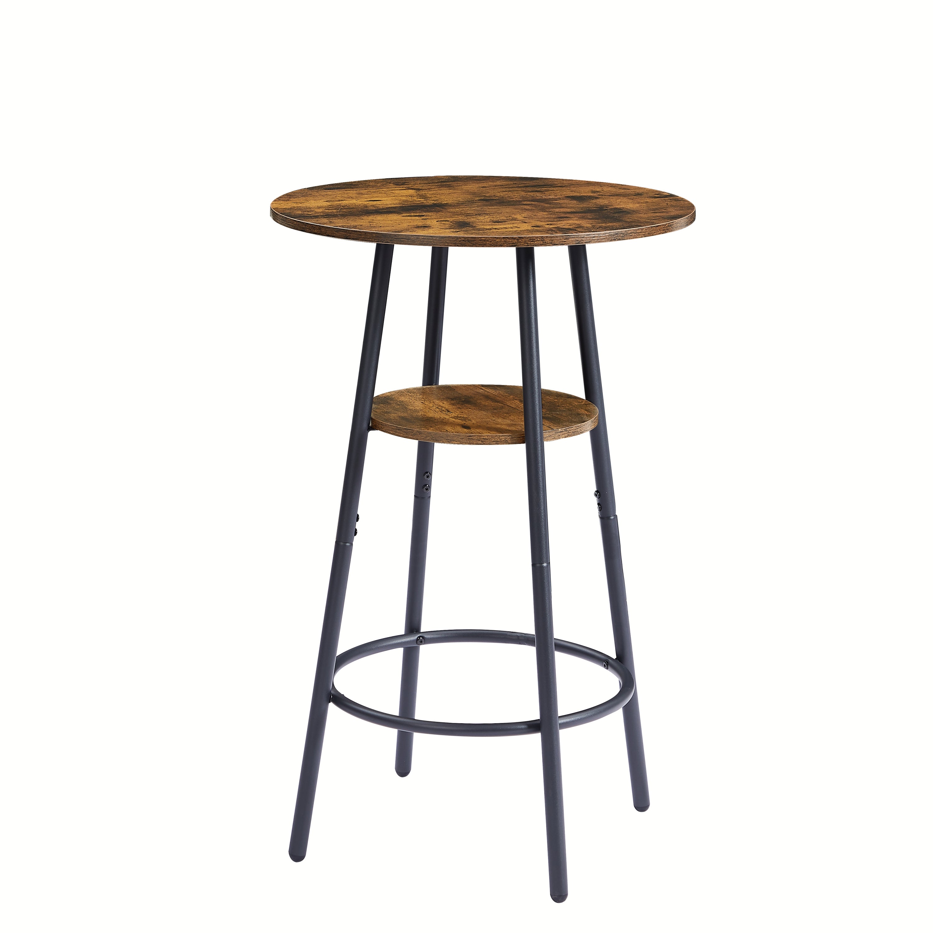 HAOYYE Round Bar Stool Set with Shelves, Stool with Backrest Sturdy Space-Saving Heavy Duty Design, Easy Assembly for Dorm Rooms, Bedrooms, and Modern Living Spaces