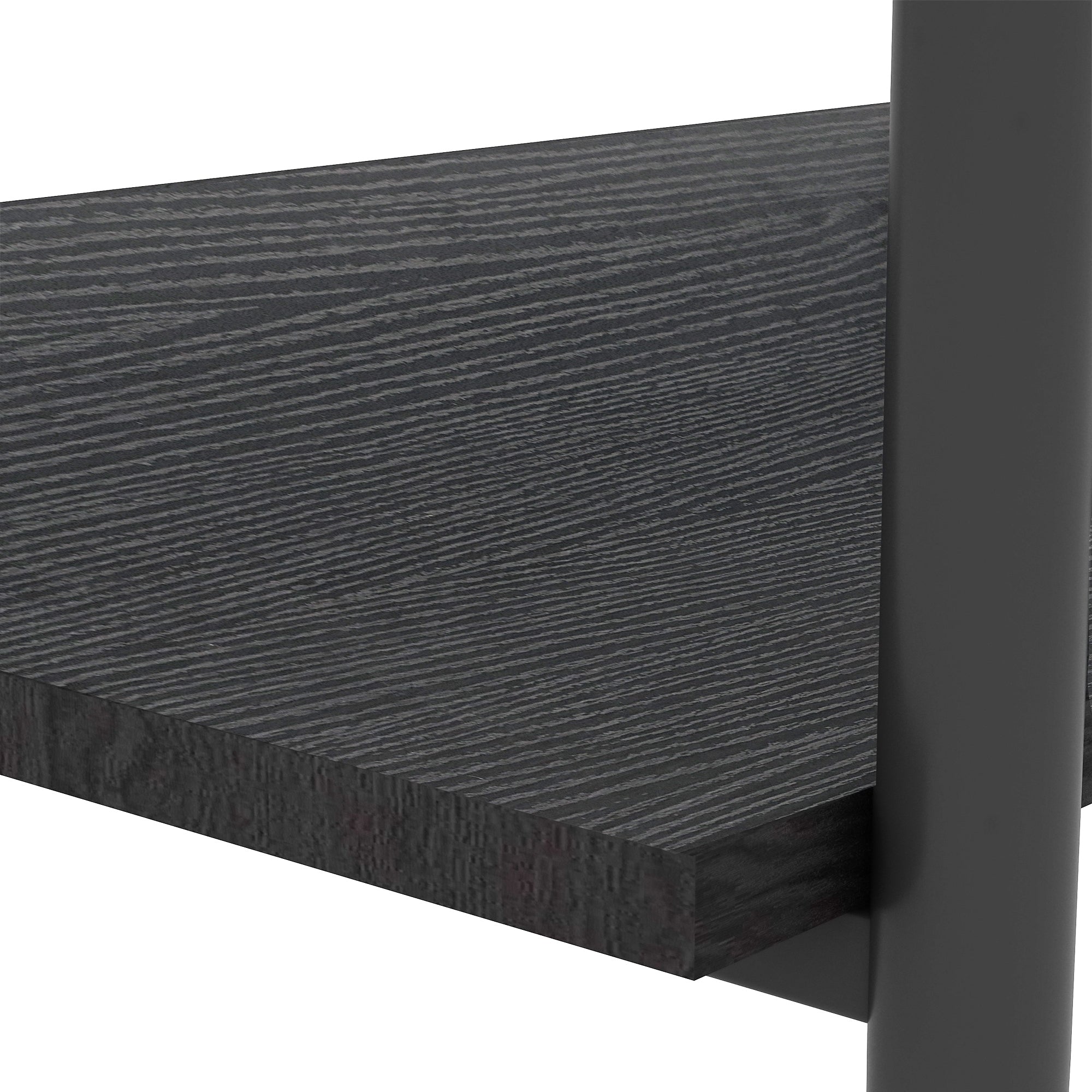 HAOYYE Rectangle Coffee Table with Gray Tempered Glass top and Black Legs,Modern Table for Living Room Sturdy Space-Saving Heavy Duty Modern Design Adults Dorm Room Easy Assembly Bedroom Furniture