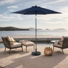 Haoyye Outdoor Patio Umbrella Market Table Umbrella with Push Button Tilt and Crank Handle 6 Sturdy Ribs Wind Resistant Canopy for Backyard Deck Pool Garden Use Base Not Included