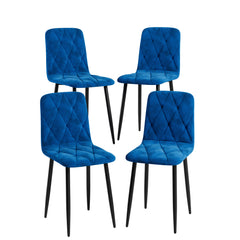 HAOYYE Dining Chairs Set of 4, Modern Kitchen Dining Room Chairs, Velvet Dining Chair Upholstered Cushion Seat and Sturdy Metal Legs Space-Saving Heavy Duty Modern Design Adults Dorm Room Easy Assembly