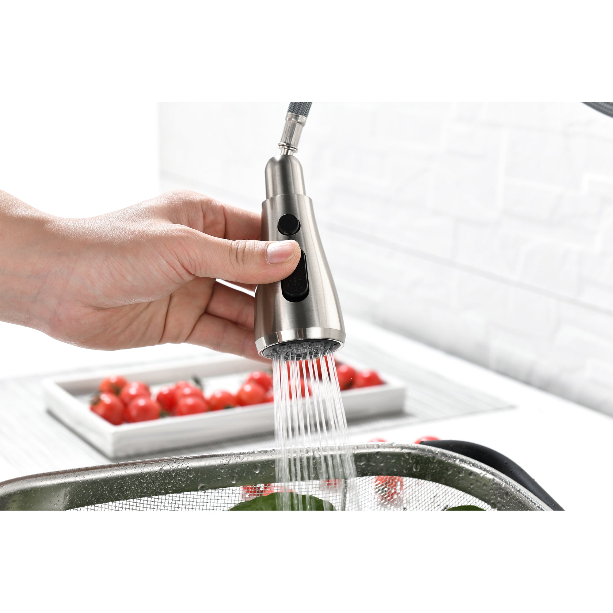 HAOYYE Single Handle Kitchen Sink Faucet with Pull Out Sprayer Sturdy Space-Saving Heavy Duty Modern Design Adults Dorm Room Easy Assembly Bedroom Furniture