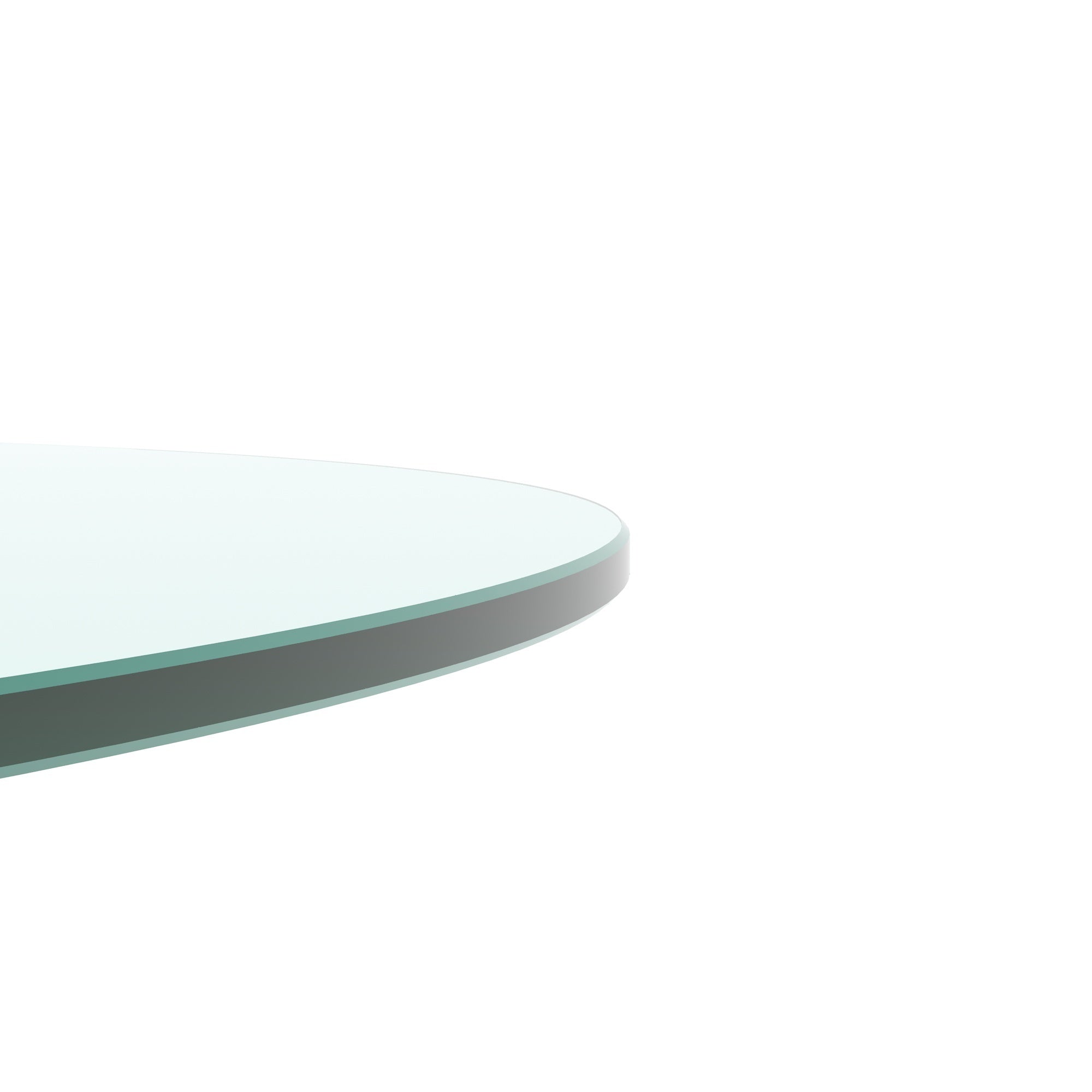 HAOYYE Round Tempered Glass Table Top, Clear Glass With Flat Polished Edge, Sturdy Space-Saving Heavy Duty Design For Modern Adults Dorm Room, Easy Assembly Bedroom Furniture