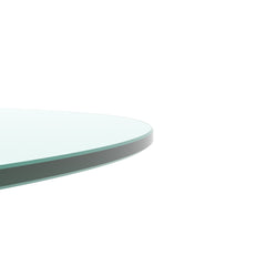 HAOYYE Round Tempered Glass Table Top, Clear Glass With Flat Polished Edge, Sturdy Space-Saving Heavy Duty Design For Modern Adults Dorm Room, Easy Assembly Bedroom Furniture