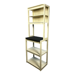 HAOYYE 5-Tier Bakers Rack for Kitchen, White and Black Coffee Bar with Storage, Microwave Stand with Shelves, Sturdy Space-Saving Heavy Duty Modern Design, Easy Assembly