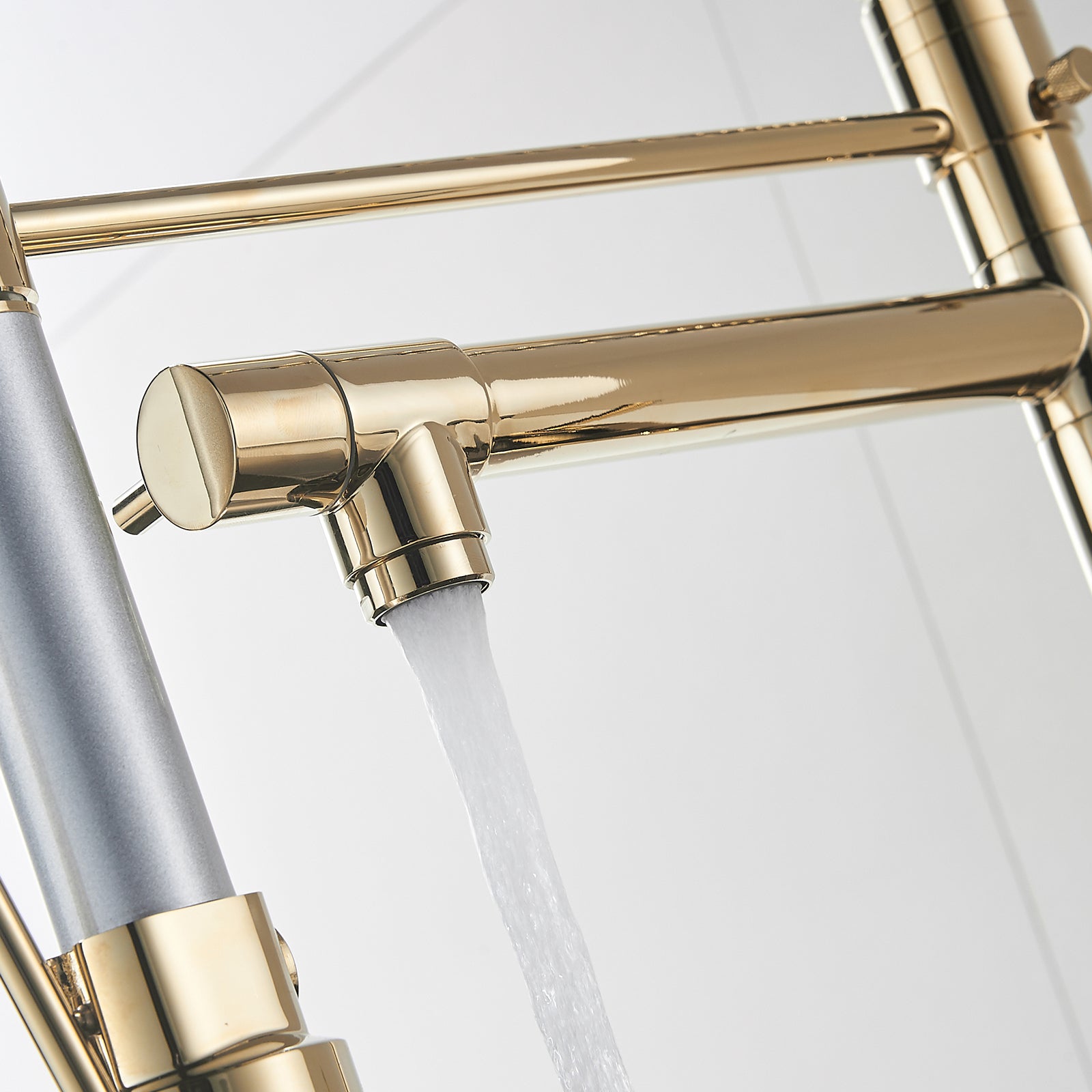 Haoyye Commercial Kitchen Faucet with Pull Down Sprayer, Single Handle Gooseneck Sink Faucet with Dual Function Spray and Stream Modes, 360° Swivel High Arc Design, Brushed Finish, Easy Installation, Heavy Duty Brass for Home, Restaurant or RV