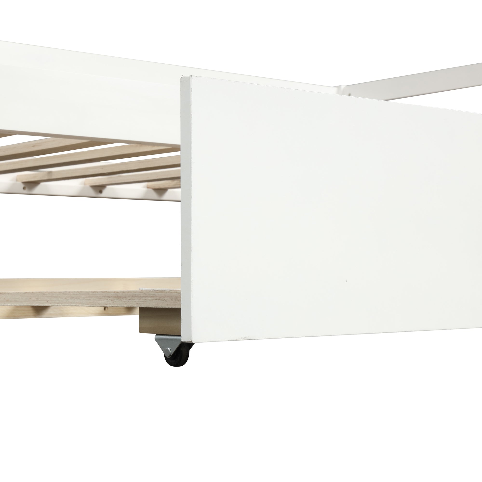 HAOYYE Daybed with Trundle Frame Set, Twin Size, White Sturdy Space-Saving Heavy Duty Modern Design Easy Assembly Durable Stylish Home Furniture Versatile