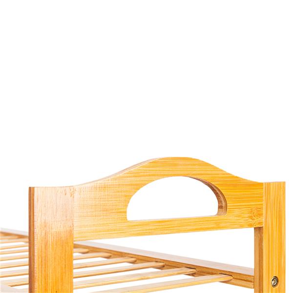 HAOYYE 4-Tier Bamboo Shoe Rack with 12 Slats, Natural Wood Color Storage Organizer for Entryway Hallway Closet, Space-Saving Freestanding Shelf for Shoes, Plants, or Accessories, Easy to Assemble