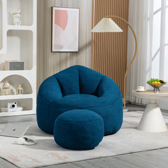 HAOYYE Bedding Bean Bag Sofa Chair High Pressure Foam Bean Bag Chair Adult Material with Padded Foam Padding Compressed Bean Bag With Footrest Sturdy Space-Saving Heavy Duty Modern Design Adults