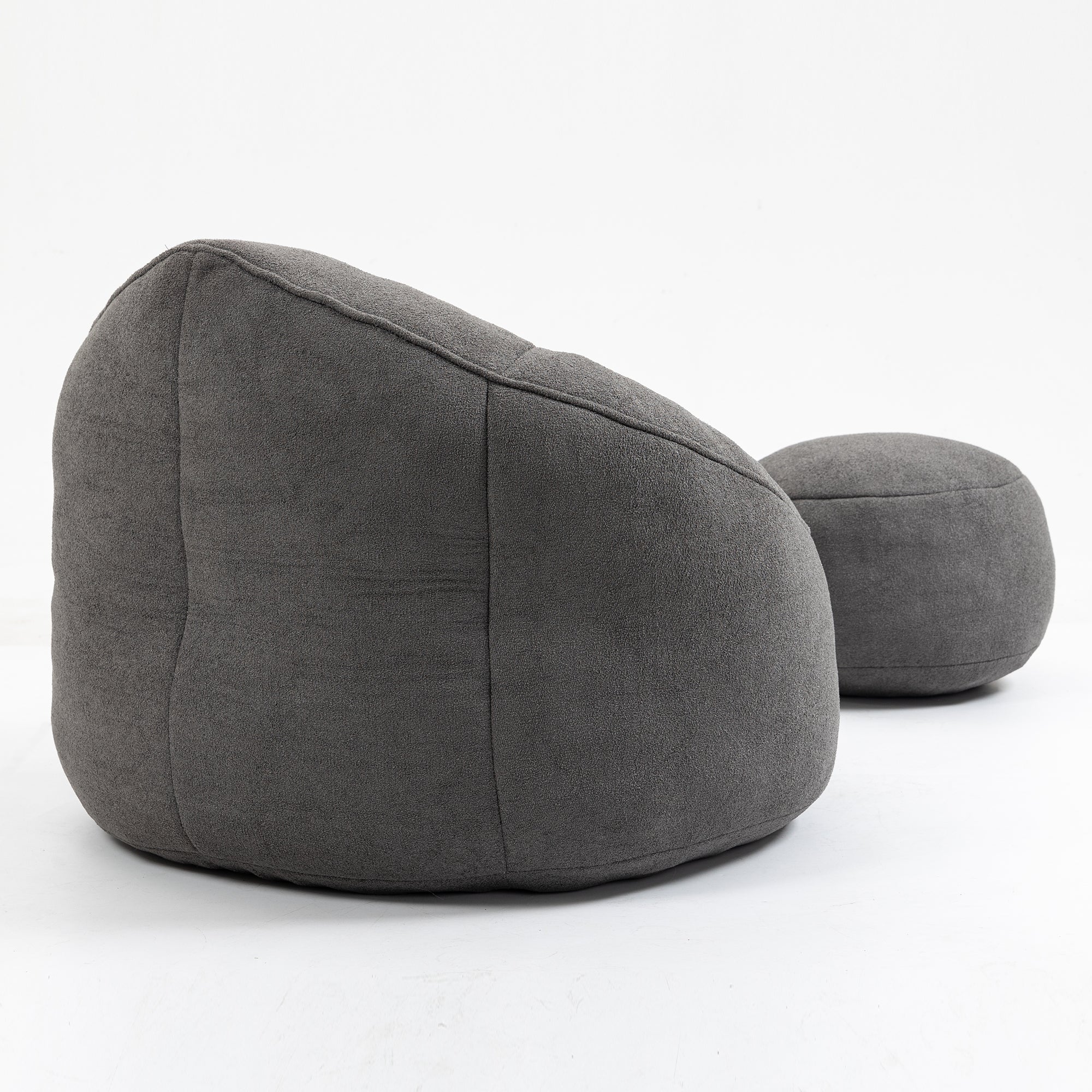 HAOYYE Bedding Bean Bag Sofa Chair with High-Pressure Foam Durable Comfortable Compressed Bean Bag Includes Footrest Sturdy Space-Saving Heavy Duty Modern Design for Adults