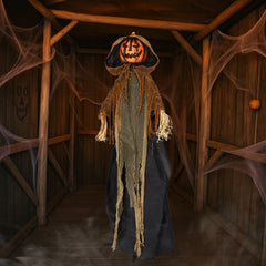 HAOYYE 5.8FT Life-Size Halloween Animatronic Pumpkin Ghost Decoration with Sound-Activated Creepy Effects, Outdoor Scary Haunted House Prop for Yard Garden Lawn Party Spooky Display