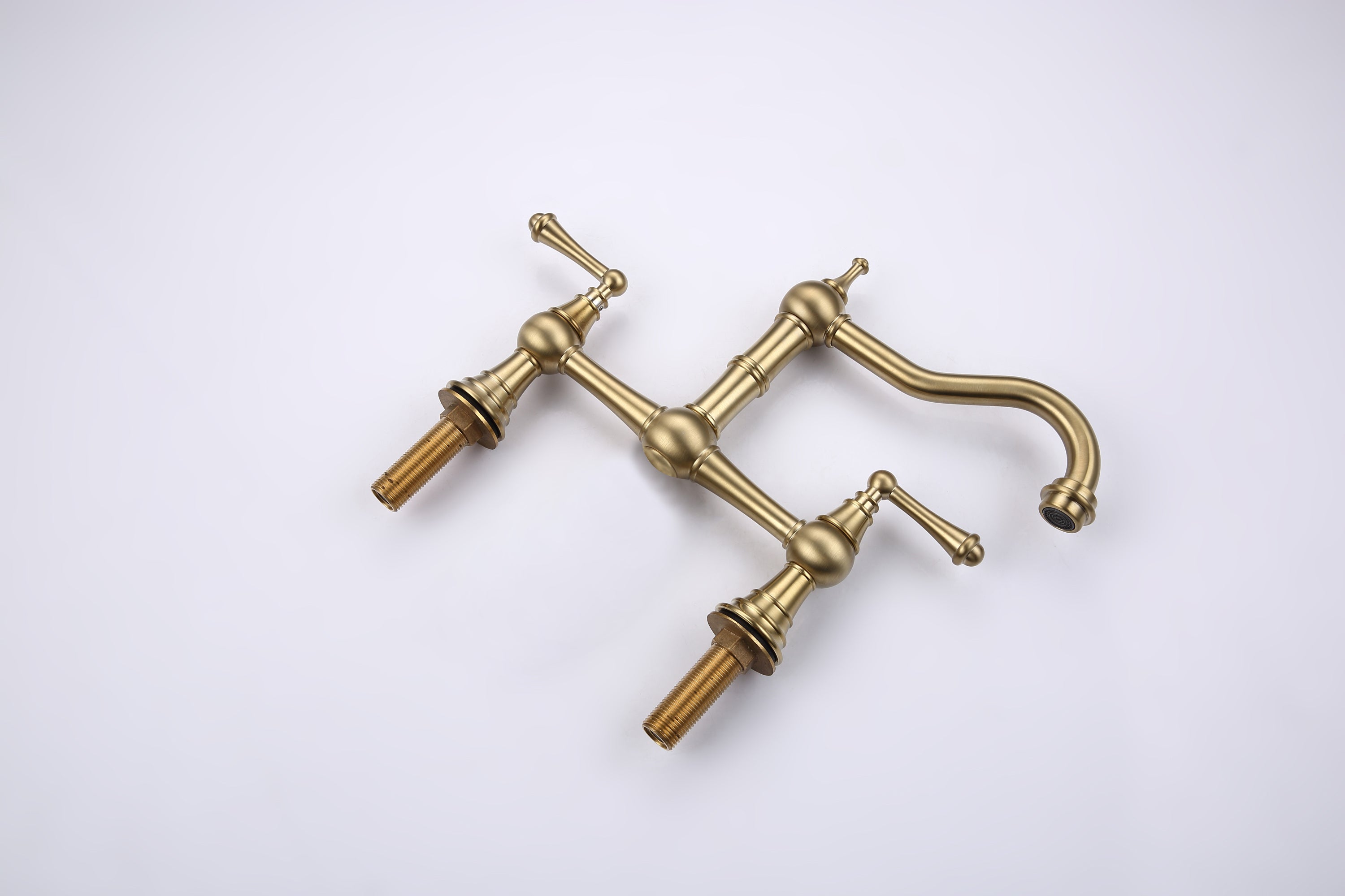 HAOYYE Double Handle Widespread Kitchen Faucet with Traditional Handles Sturdy Space-Saving Heavy Duty Modern Design Adults Dorm Room Easy Assembly Bedroom Furniture