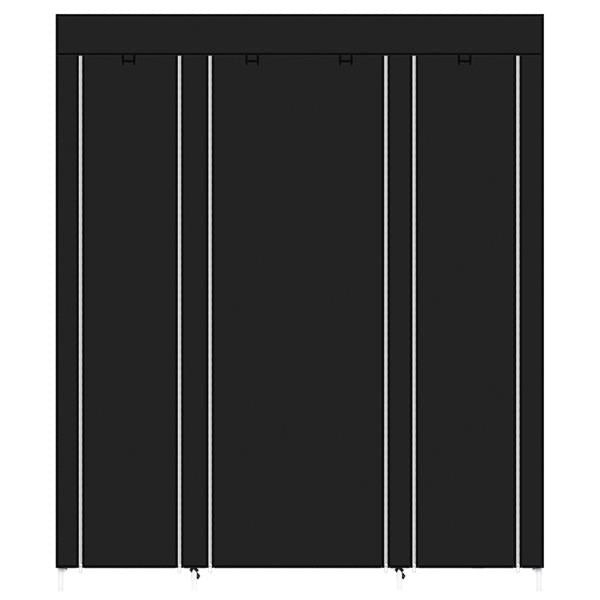 DE Direct HAOYYE Portable Clothes Closet Wardrobe Storage Organizer with Non-Woven Fabric Cover Strong Steel Frame and 12 Shelves Freestanding Garment Rack Dustproof and Waterproof Fabric Quick and Easy Assembly for Bedroom Entryway Black