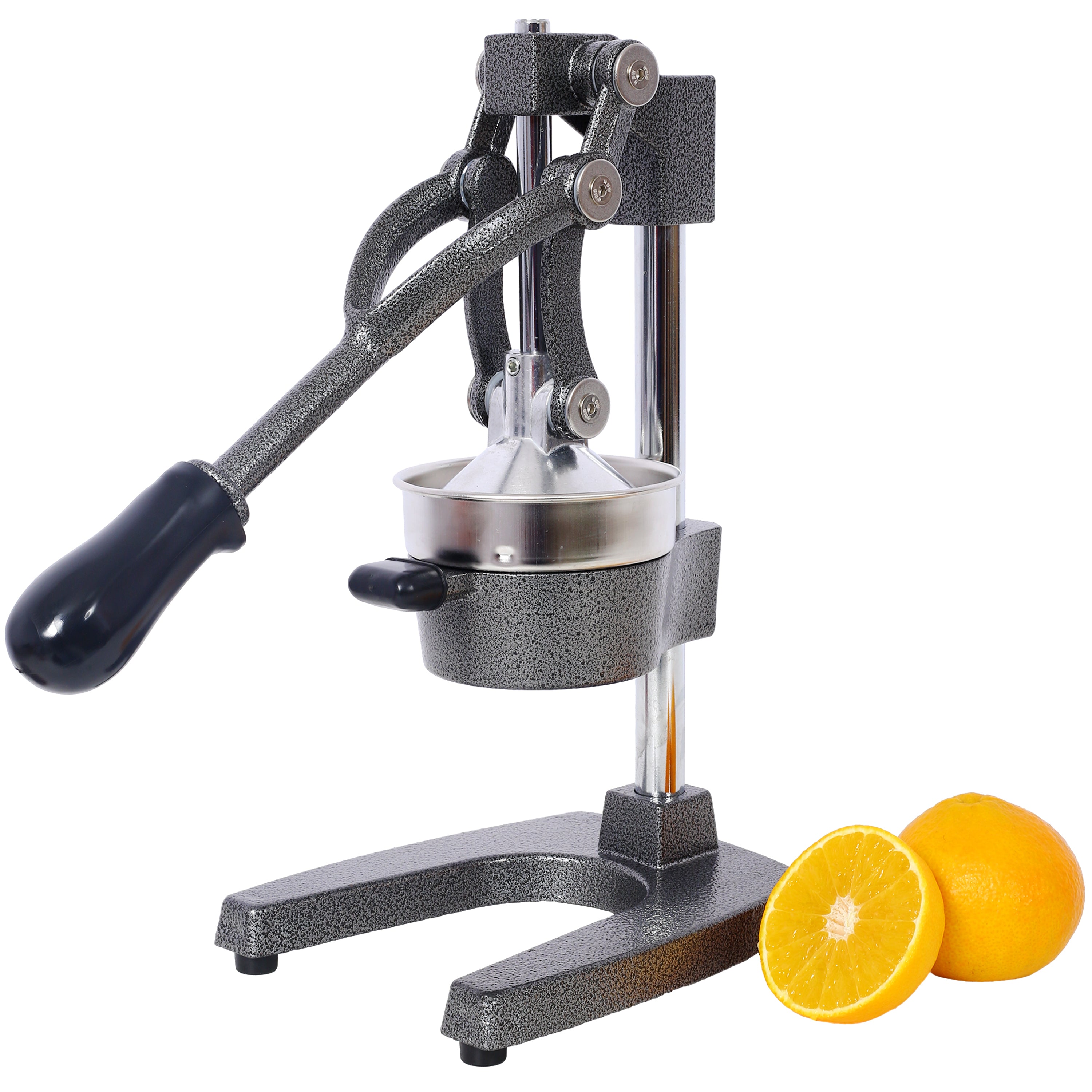 HAOYYE Cast Iron Citrus Juicer , Extra-Large Commercial Grade Manual Hand Press , Heavy Duty Countertop Squeezer for Fresh Orange Juice ,grey color Sturdy Space-Saving Modern Design Adults Dorm Room