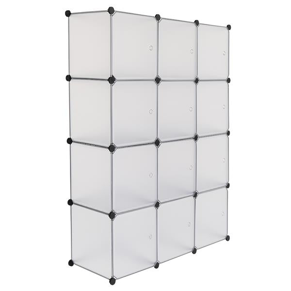 HAOYYE 12-Cube Storage Shelf Bookcase Toy Organizer Cabinet White Modern Home Organizer Durable Shelving Unit for Office Closet Living Room Space-Saving Versatile Design