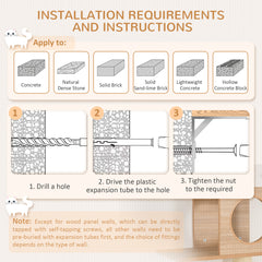 HAOYYE Wall-Mounted Multi-Level Cat Tree Activity Tower with Sisal-Covered Scratching Posts & an Interior Condo Area Sturdy Space-Saving Heavy Duty Modern Design Adults Dorm Room Easy Assembly