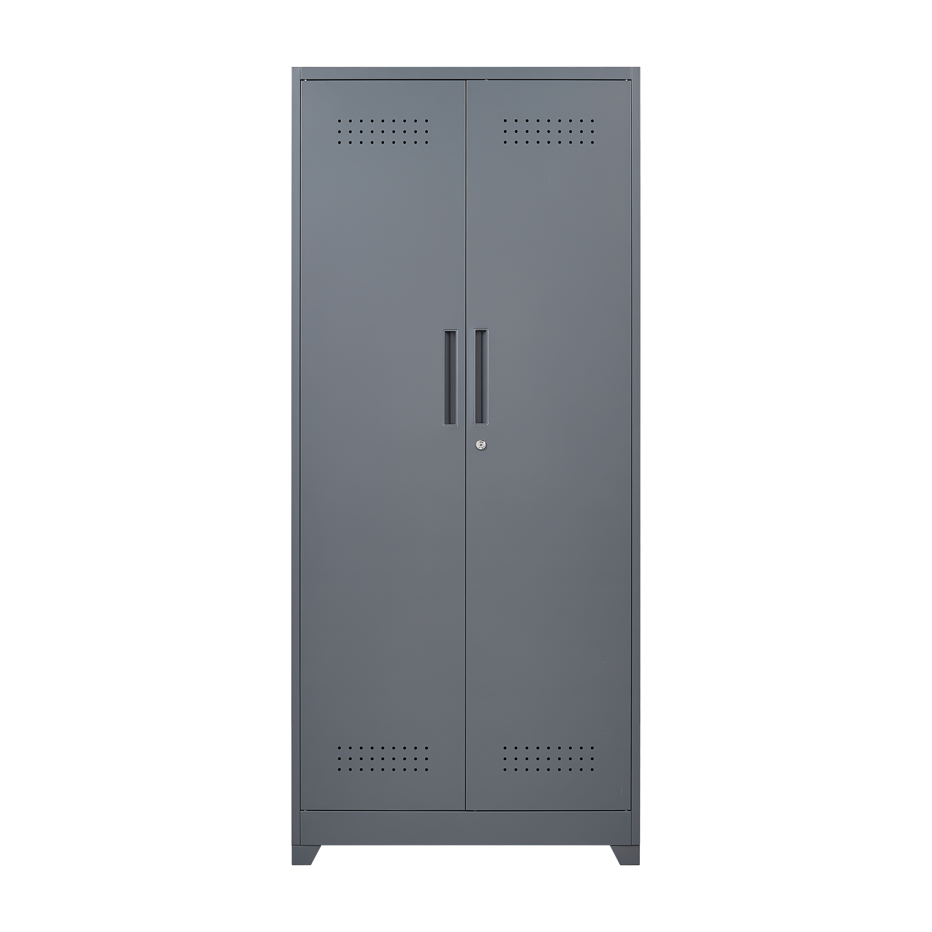 HAOYYE Metal Storage Cabinets, Cleaning Tool Cabinet with Locking Door, Tall Broom Tool Organizer and Storage, Large Storage Cabinet for Kitchen, Pantry, Office, Shop Sturdy Space-Saving Heavy Duty Durable