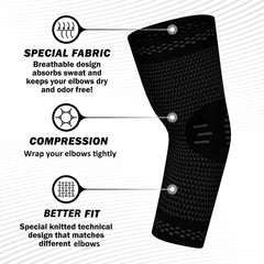 HAOYYE Elbow Brace for Tendonitis and Tennis Elbow, Compression Sleeve for Golfers Elbow Pain Relief, Arthritis, Bursitis, Workout, Weightlifting, Gym, Sports Recovery and Joint Support