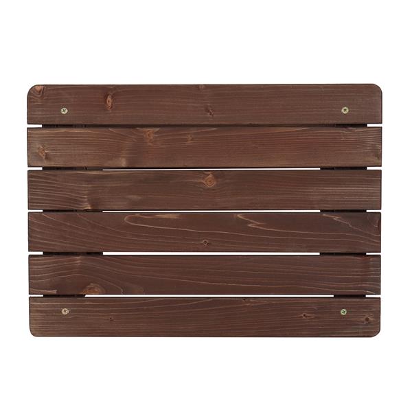 HAOYYE Outdoor Rectangular Wood Side Table for Patio Garden Balcony and Porch, Modern Accent Table with Slatted Top and Sturdy Legs, Weather Resistant End Table for Outdoor Living Room or Lounge Furniture Setup