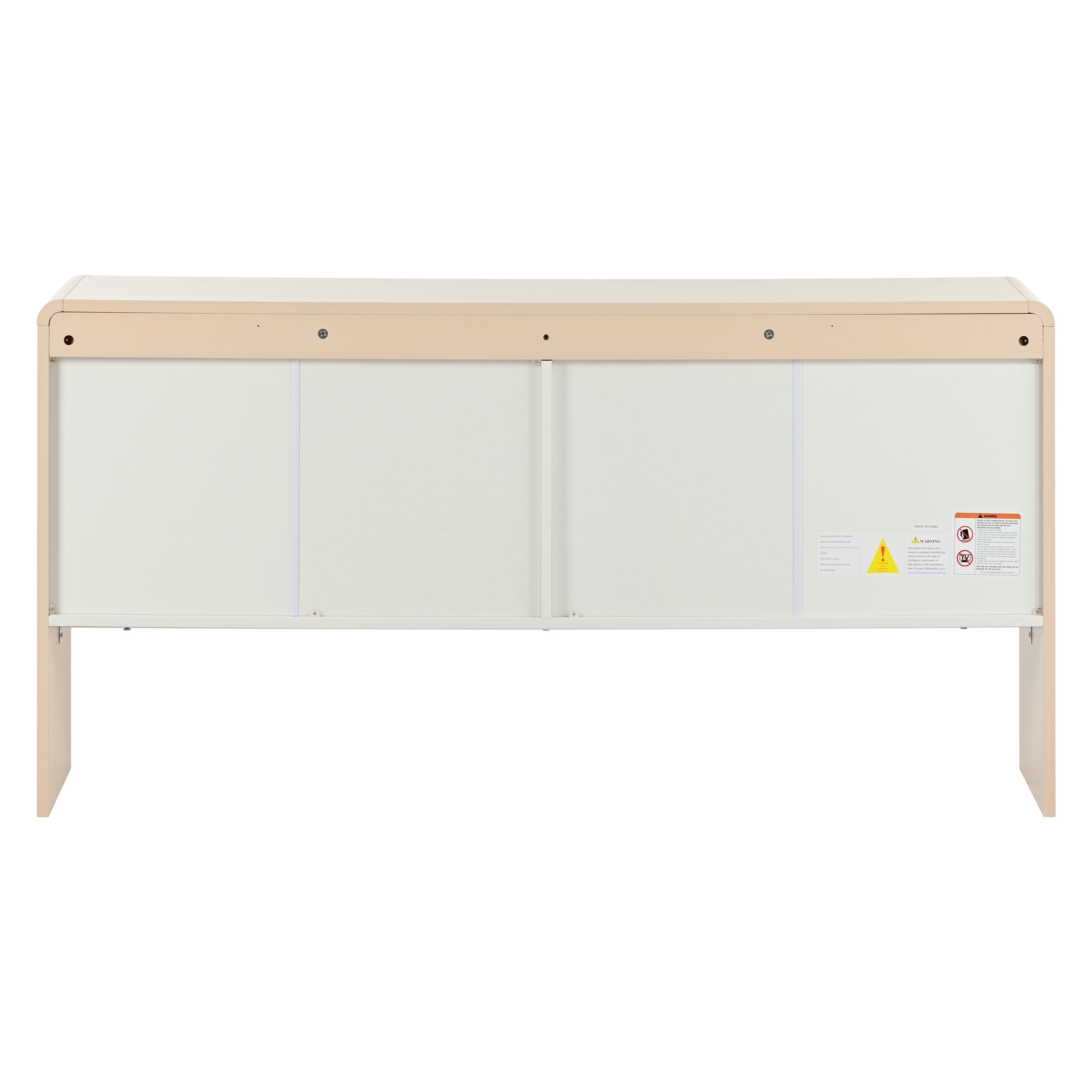HAOYYE Minimalist Style 60"L Large Storage Space Sideboard with 4 Doors and Rebound Device for Living Room and Entryway (Apricot Cream) Sturdy Space-Saving Heavy Duty Modern Design Adults