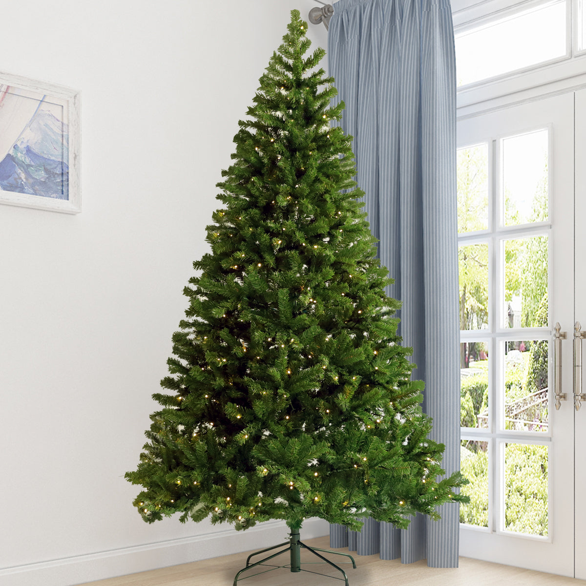 HAOYYE Pre-lit Christmas Tree 6ft Artificial Hinged Xmas Tree with Foldable Stand Sturdy Space-Saving Heavy Duty Modern Design Adults Dorm Room Easy Assembly Bedroom Furniture