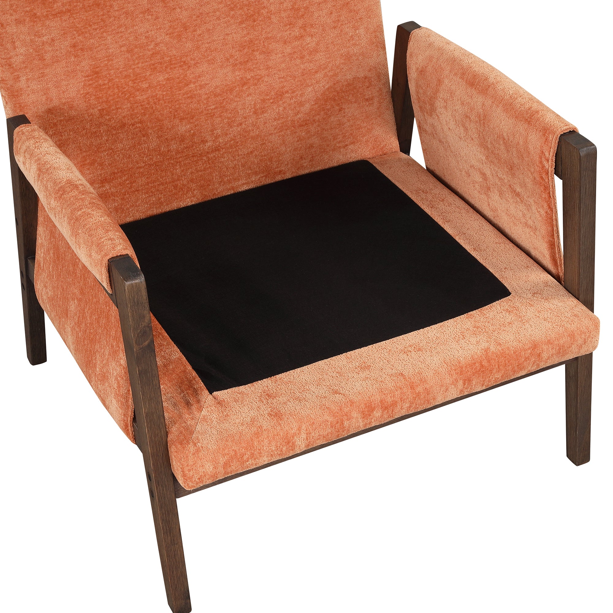 HAOYYE Mid-Century Modern Velvet Accent Chair,Leisure Chair with Solid Wood and Thick Seat Cushion for Living Room,Bedroom,Studio,Orange Sturdy Space-Saving Heavy Duty Modern Design Adults Dorm Room