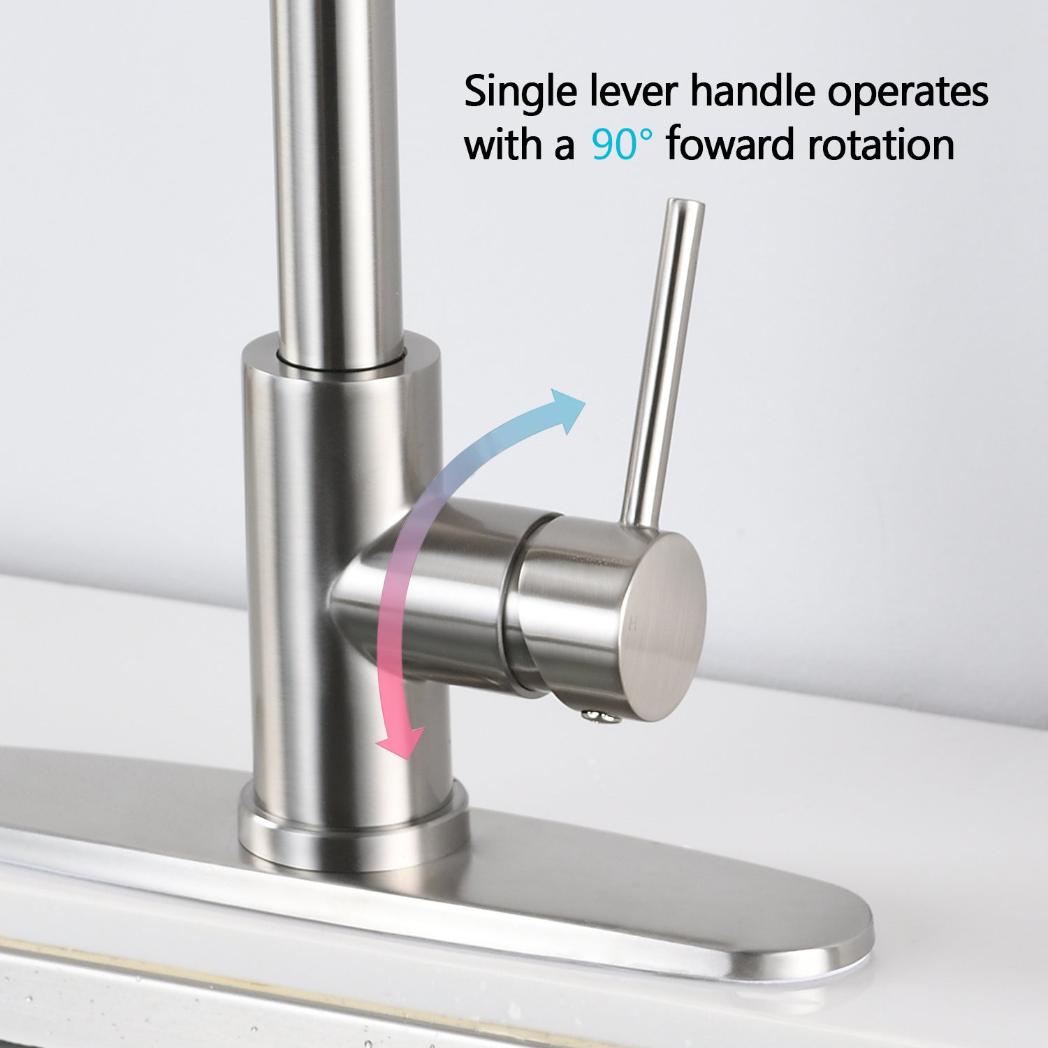 HAOYYE Stainless Steel Pull Down Kitchen Faucet with Soap Dispenser Brushed Nickel Sturdy Space-Saving Heavy Duty Modern Design Adults Dorm Room Easy Assembly Bedroom Furniture