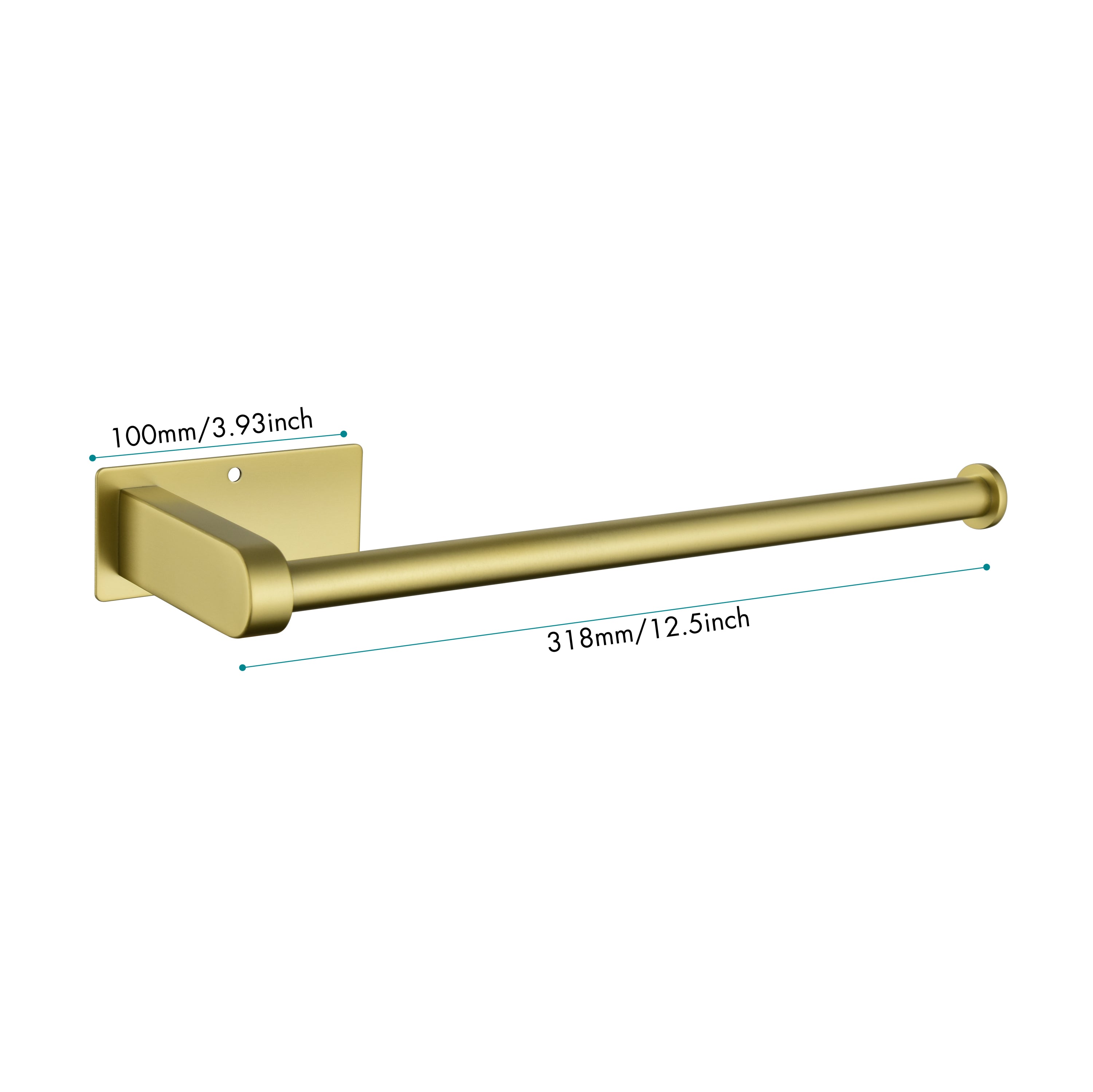 HAOYYE 2 Pack Paper Towel Holder Wall Mount, Brushed gold Paper Towel Holder Under Cabinet, Self Adhesive Paper Towel Holders, Kitchen Towel Holder for Kitchen Organization and Storage (12inch, 2 Pack)