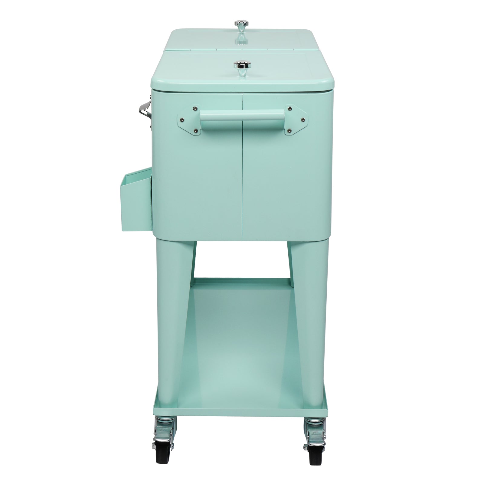 HAOYYE Rectangular Plastic Box Frozen Insulation Cart, 80QT Cooler with Drainage Cap, Bottle Opener, and Locking Casters, Ideal for Outdoor Events and Gatherings
