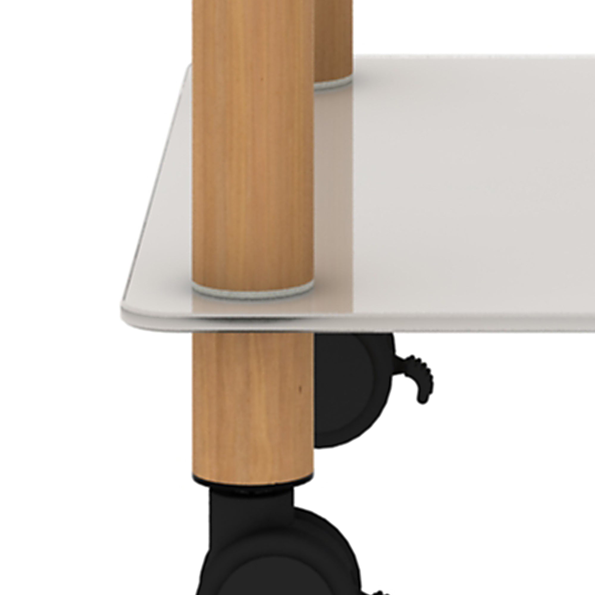 HAOYYE One Piece White And Oak Side Table with Two Tier Storage Shelf for Adults Dorm Room and Living Spaces Perfect as Nightstand, End Table or Sofa Table Featuring Heavy Duty Construction, Space Saving Functionality and Easy Assembly