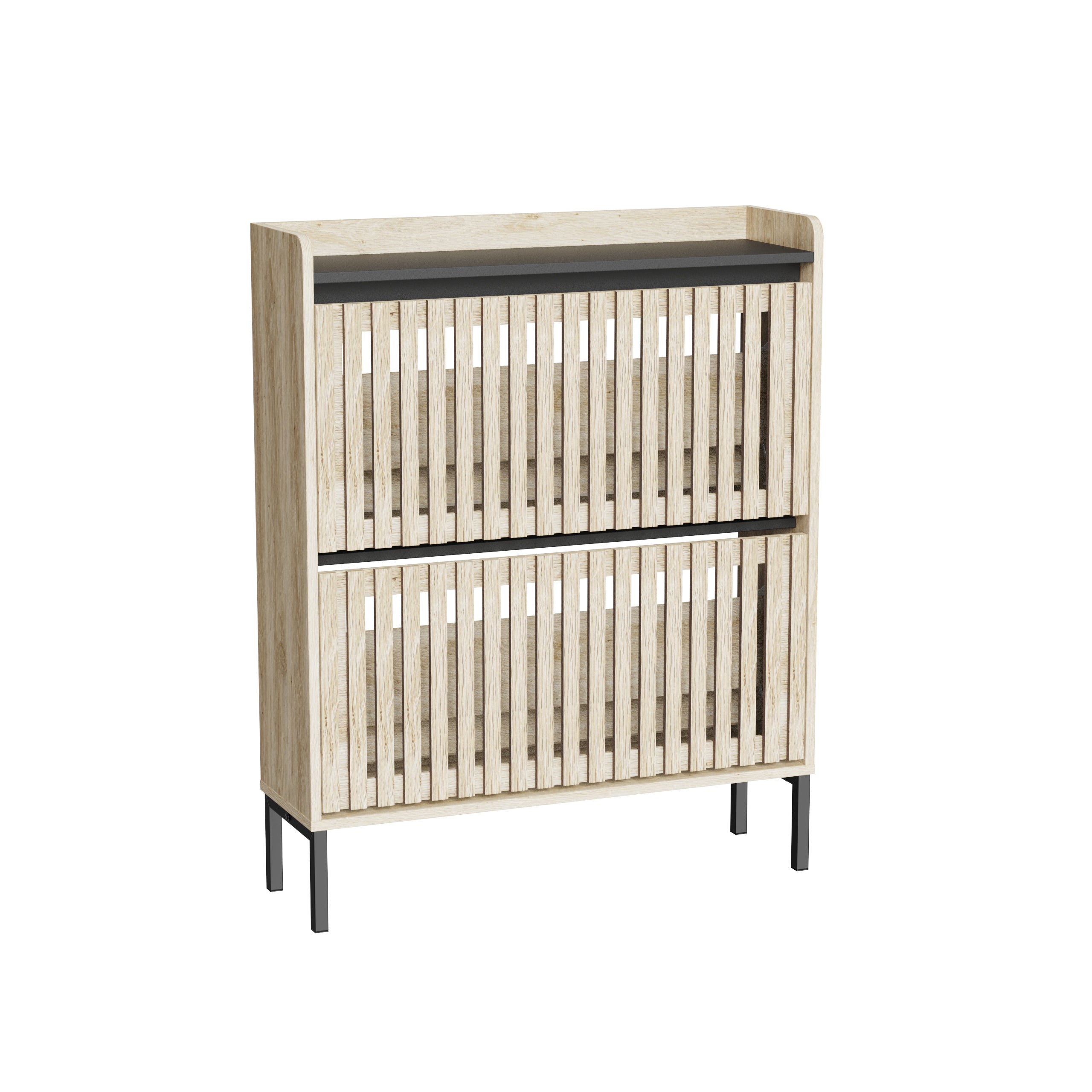HAOYYE 2 Flip Shoe Cabinet,Multi-layer shoe rack,Modern Minimalist,storage cabinet, for entryway Sturdy Space-Saving Heavy Duty Modern Design Adults Dorm Room Easy Assembly Bedroom Furniture