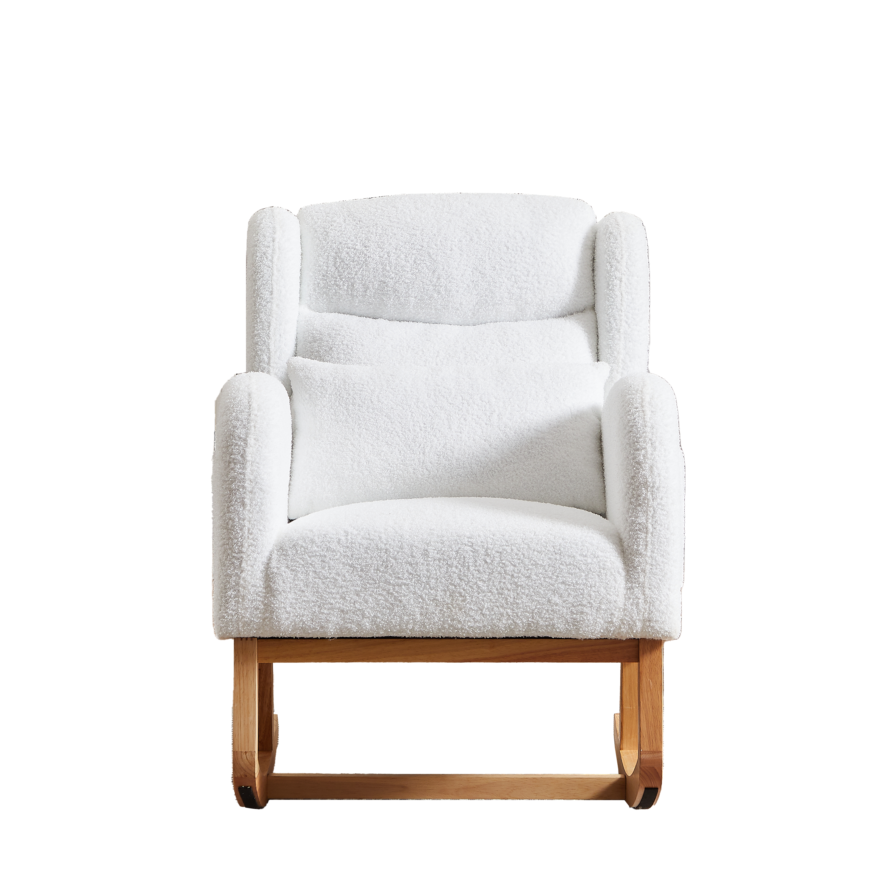 HAOYYE 27.2"W Modern Accent High Backrest Living Room Lounge Arm Rocking Chair, Two Side Pocket Sturdy Space-Saving Heavy Duty Modern Design Adults Dorm Room Easy Assembly Bedroom Furniture