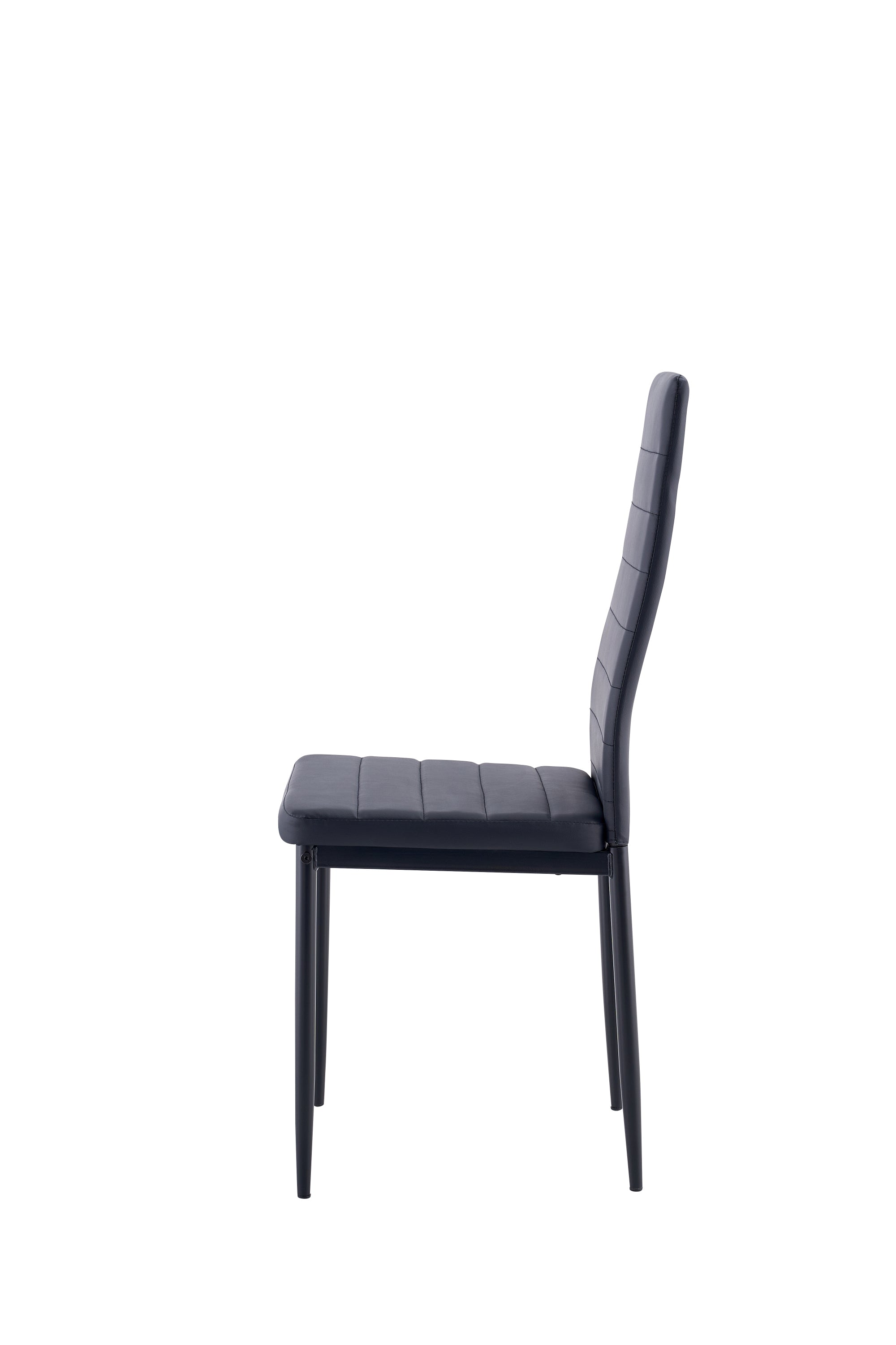 Haoyye Dining Chair Set of 4, Modern PU Leather Upholstered Chairs with Comfortable Cushioned Seats, Sturdy and Space-Saving Dining Room Chairs for Kitchen, Apartment, or Small Dining Area, Easy Assembly, Black