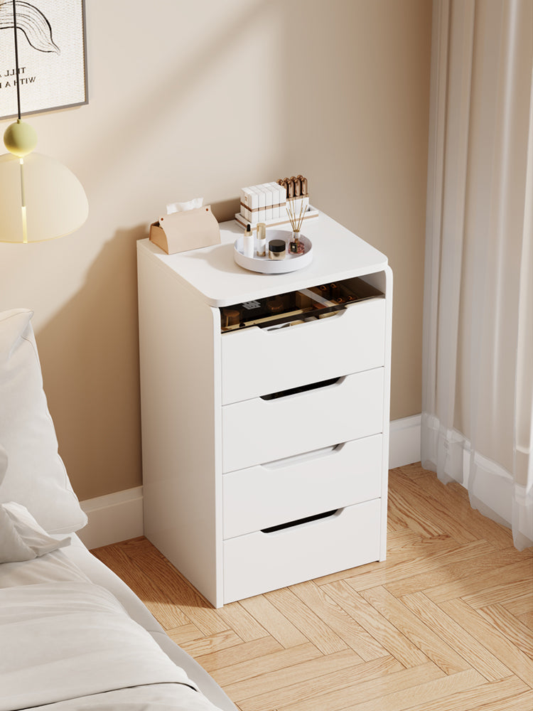 HAOYYE 3-in-1 Vanity Desk with Flip-Top Mirror, Small Makeup Vanity Set with Glass Desktop, Compact Dressing Table with 3 Drawers and Cushioned Stool, Christmas Gift, Sturdy and Stylish Home Furniture