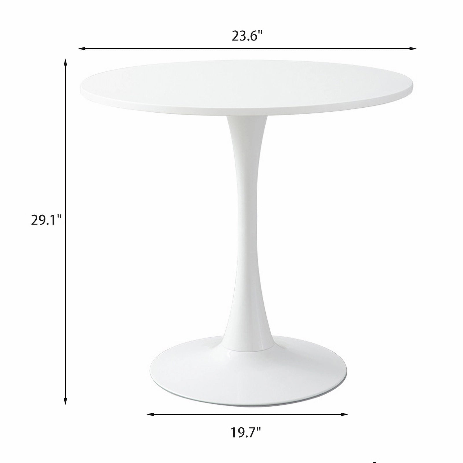 HAOYYE White Round Table, Modern Dining Table, MDF Top and Steel Base Tulip Round Kitchen Table, Mid Century Coffee Table for Living Room 24 Inch,Thanksgiving,Black Friday, Cyber Monday, Christmas Gifts