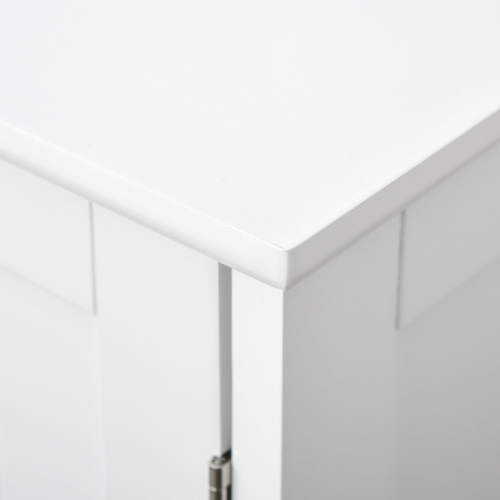HAOYYE Bathroom Storage Cabinet with Adjustable Shelves and Drawer, Freestanding Floor Cabinet with Door, Slim Modern Organizer for Bathroom, Living Room, Entryway, White