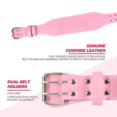 HAOYYE Leather Weight Lifting Belt with Padded Lumbar Support Durable 4 Inch Gym Belt for Weightlifting Deadlifts Squats Cross Training Powerlifting Fitness Exercise for Men and Women